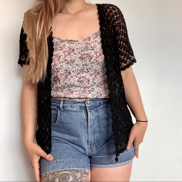 Vintage beaded crochet cardigan